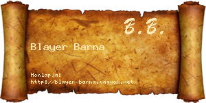 Blayer Barna névjegykártya