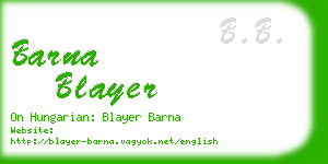 barna blayer business card